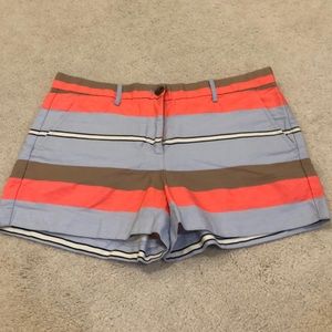 Gap Coral Blue and Tan Striped Shorts Size 4